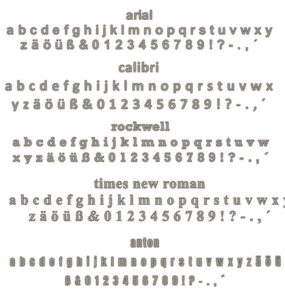 Personalisierter Schriftzug